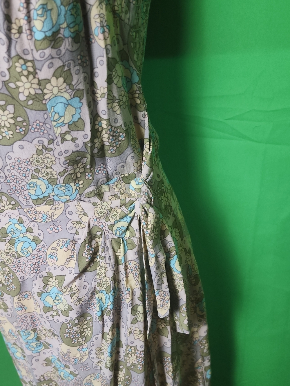 Vintage Y2K Nanette Lepore Turquoise Olive Floral Sweetheart Dress 4 - Picture 4 of 10